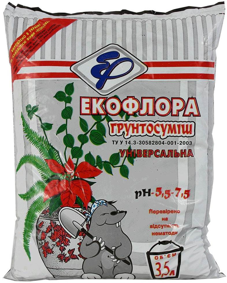 Грунт "Экофлора", универсальный, 3,5 л